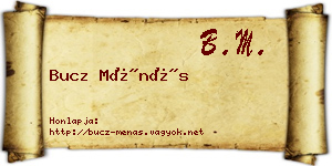 Bucz Ménás névjegykártya